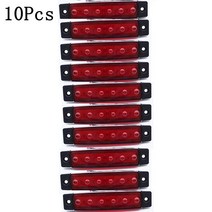 볼보트럭부품 스카니아 6 SMD LED 트럭 트럭 트레일러 사이드 마커 표시기 자동차 방향 지시등 브레이크, 01 10x Red_01 12V