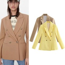ZARA 스트레이트 슬림 더블 브레스트 블레이저 재킷 2753225