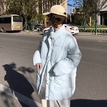밀크래빗 스타 자체 제작 크림 스퀘어 작은 차이나 여아감 패딩 도톰 루즈핏 코트