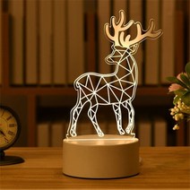 토끼 조명 무드등 3d led 야간 네온 램프 웨딩 크리스마스 침실 장식 홈 발렌타인, 1 - 엘크 한 마리