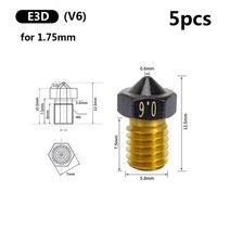 용접 팁 노즐 5pcs PTFE 코팅 MK8/E3D/화산 노즐 0.2-1.2mm 압출기 프린트 헤드 3D Ender3 Pro CR10/S 핫, 02 E3D-5pcs_02 0.3mm