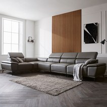 마루이 자코비 무빙헤드 8인 코너형 가죽소파, 머드그레이