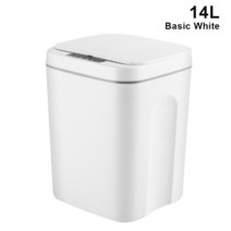 스마트휴지통 스마트 인덕션 터치 쓰레기통 자동 밀봉 자체 변경 가정용 오픈 뚜껑, [01] 14L, [01] Basic White