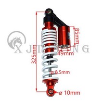 오토바이에어백 에어백슈트 보호대 범용 325mm350mm 전면후면 에어백 충격 흡수기 댐핑 150cc 200cc 250cc ATV UTV 버기 쿼드 바이크 부품 쇼크 업소버, 325mm Front shock