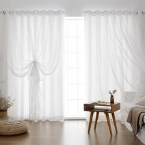 까르데코 메리미 이중레이스530+커튼봉 15자세트