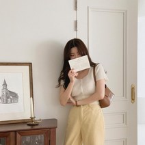 [다잇템] 여자 골지 반팔니트 키작녀 시보리 가디건