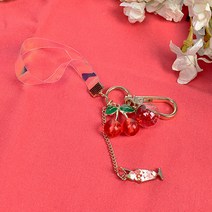 우동방구 러블리 체리 홀로그램줄 열쇠고리 키링 키홀더