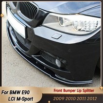 BMW 범퍼 범퍼플레이트 호환 mp 스타일 프론트 립 스플리터 바디 키트 bmw 3 시리즈 e90 facelift lci m-sport 자동차 스플리터 스포츠 익스테리어 튜닝, 블랙 e90