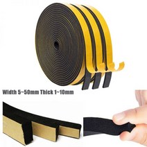 차음재 방음재 흡음재 고무 자체 접착 스폰지 씰 스트립 폭 5 ~ 50mm 두께 1 10mm EVA 블랙 폼 충돌 방지 개스킷, Width 50mm, Thick 10mm Length 2m