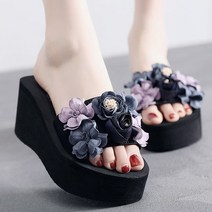 화려한 플라워슬리퍼 7cm 5cm 키높이 미용실슬리퍼
