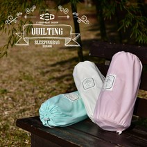 ZED 퀼팅 슬리핑백 퀼팅 슬리핑백 와이드 침낭 매트 아이보리 핑크 민트