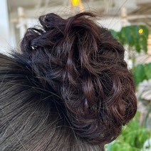 HAIR 똥머리 가발 면접 가채 곱창 당고머리 컬 붙임, 1컬머리-라이트브라운