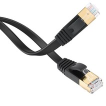 CAT7 STP 플랫케이블 기가비트 평면 랜케이블 데스크탑 노트북 공유기 /블랙 0.3M, 10M