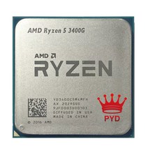 라이젠 2200gAMD Ryzen 5 3400G R5 3.7 GHz 쿼드 코어 8 스레드 65W CPU 프로세서 YD3400C5M4MFH 소켓 AM4, 한개옵션0