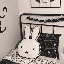 Miffy 미피 쿠션 러블리 여자 잠자는 어린이방 캐릭터침대에서 쿠션걸 아이디어로 뽀글뽀글이 잠자리, 40x60cm