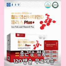 식약처인증 변비없는 철분 엽산 비타민D 비타민디 중년 가임기 여성 산모 생리 어지러움 월경 노인 부모님 빈혈 철분제 보충제 영양제, 2박스(120캡슐)