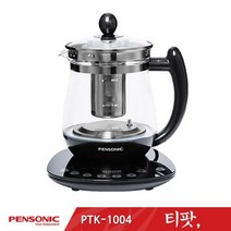펜소닉 티팟 1.8L 10+ 사은품 분유 차 24시간보온 무선주전자 주전자 커피포트 내열강화유리 안전 온도세팅 각종차우림 달임 가능 보리차코스 스테인레스 5단계 온도조절, 블랙, PTK-1004 1.8L