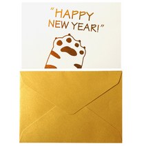 10pcs 2022 년 호랑이 인사말 카드 봉투와 함께 진주 종이 엽서 해피 새해 카드, 호랑이 발톱