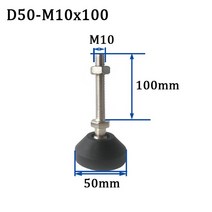 테이블철제다리 4Pcs 가구 다리 패드 M8/M10/M12 조절식 보편적 인 사무실 창고 선반 나일론 발굽 고정 앵, 14 D50M10x100mm