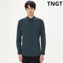 티엔지티 20SS 다크그린 실크터치 레귤러칼라 드레스 셔츠 TGSH0E451E3