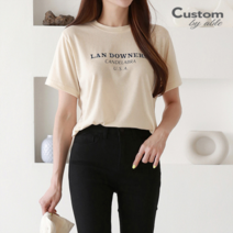 커스텀에이블 한정수량/패플단독 커스텀에이블 베이직 찰랑 영문 반팔 티셔츠_C2207TS201B