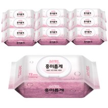 순수데이 흥미롭게 아기물티슈 72매 10팩 유아 두꺼운 고평량 저자극 엠보 캡형 베이비