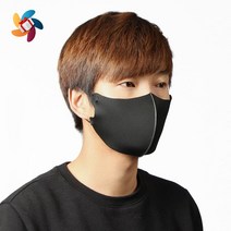 출퇴근 남성 간편휴대 길이조절 3D 아이스코튼 마스크 숨쉬기편한 3중필터