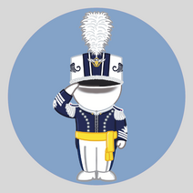 공면 본부 GMHQ 공군사관학교 생도 예복 군인 라운드 스티커