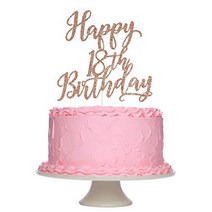 Happy 18th Birthday Rose Gold Cake Topper - 18th Birthday Party Cake Decorations Boys Girls 18th Bi, 1