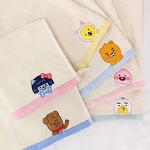 카카오프렌즈 (무염) 리틀프렌즈 고리수건 어린이집 유치원 학교 교회 카페 사무실 개업 생일 답례품, 프로도(블루);선물상자(완포장)