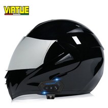 블루투스 헬멧 전체 얼굴 블루투스 헬멧 플립 바이저 렌즈 Cascos DOT 쿨 블랙 모듈 형, 10 J_02 L