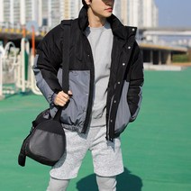 레그데이 오버핏 웰론 경량 남성 배색 스포츠 숏패딩 4color