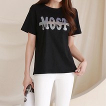여성 홀로그램 유니크한 반팔 라운드 티셔츠 심플모던