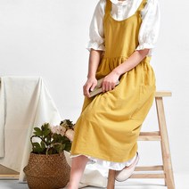 스타 편안한 원피스형 앞치마 91 x 87 cm, 옐로우, 1개
