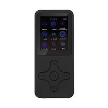 MP3 플레이어 휴대용 블루투스 스피커 터치 키가 내장 된 라디오 fm 녹음 전자 책이있는 1632gb hifi 미니, 검은 색, 다른