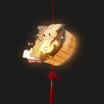 크리에이티브 중추절 축제 아크릴 옥 토끼 랜턴 DIY 핸드메이드 재료 배터리와 휴대용 발광, 06 F