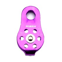 NERIES 암벽 등반 도르래 고정 사이드 플레이트 단일 Sheave 스테인레스 스틸 운반 기어 신뢰성 로프 구조 Carabiner, 보라