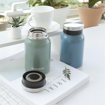 아기 첫외출 이유식 분유 보온 진공텀블러 회사 선물용 일회용줄이기 야유회 물병, 블루