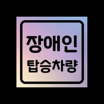 자동차 탈부착자석스티커 LMCM-91 장애인 탑승차량, 베이비핑크
