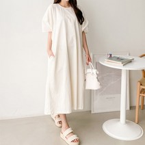 드레스날다 아방가르드 솔리드 라운드 롱 원피스(ops1124)