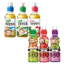 웅진식품 코코몽음료 6종 모음 200ml 24펫 택2, 하늘보리12+코코몽 딸기12