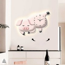 거실 벽시계 돼지 사무실 매장 인테리어 클락 캐릭터, B 폭 70cm