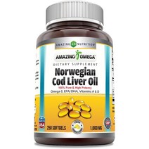 어메이징 오메가 노르웨이 간유 코드 간 오일 1000Mg 250소프트젤 오메가3 EPA D