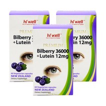 뉴질랜드 빌베리 루테인 12mg 하이웰 프리미엄 빌베리 36000+루테인 12mg 180베지캡슐