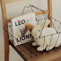 포그린넨워크 철제 블랙 그로서리 바스켓, L