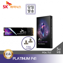 [nvmesatapciex1] [정품 판매점] SK하이닉스 Platinum P41 M.2 NVMe SSD 500GB / 1TB / 2TB_[고정나사], P41_1TB