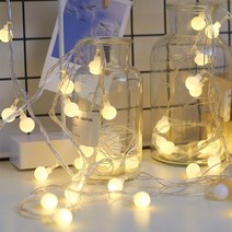 파티샵 LED 앵두전구 줄조명 3M 20구 웜화이트, 건전지형