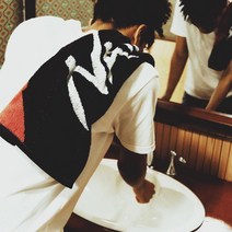 NANGA 로고 페이스 타올, GRY