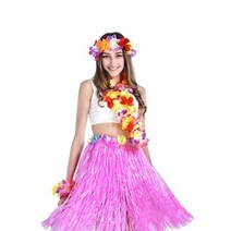 [이서지니]하와이 조화 꽃 목걸이 3color 웰컴플라워 하와이안 플라워목걸이, 레인보우