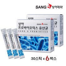 상아제약 프로바이오틱스 유산균 프리바이오틱스 락토바실러스 김치유산균 람노스유산균 프락토올리고당 유산균먹이 FOS 성인 신생아 아기 키즈 유산균 피부유산균 장내유익균 가루 분말 추천, 1개, 30포 x 6박스